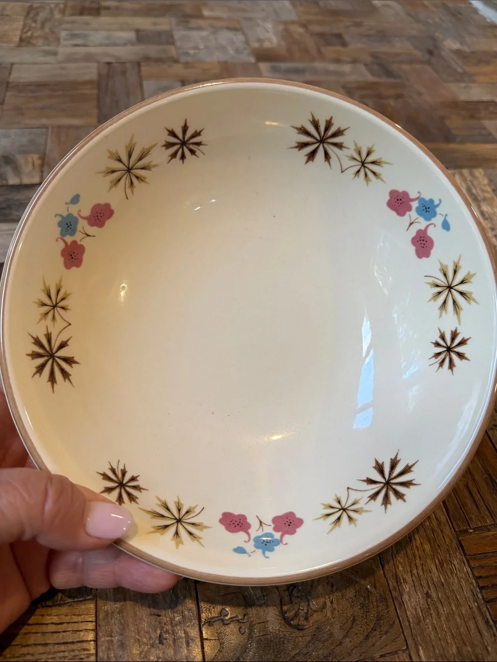 Franciscan Larkspur Vintage Mid Century Modern Ceramic Bowl 7 1/2”
