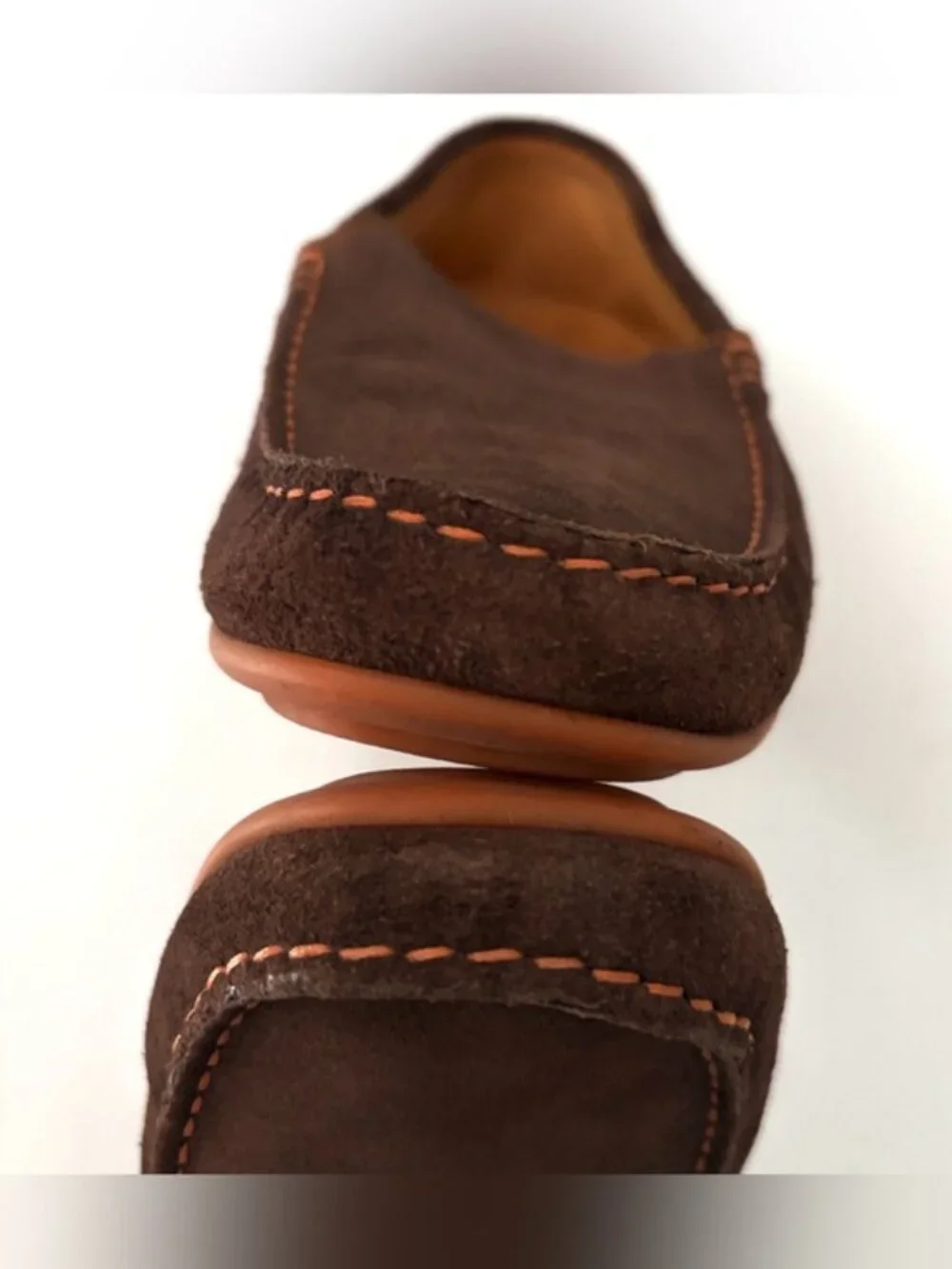 Austen Heller Man’s Whaler Loafers Brown Suede Handmade Moccasin Loafers 10.5