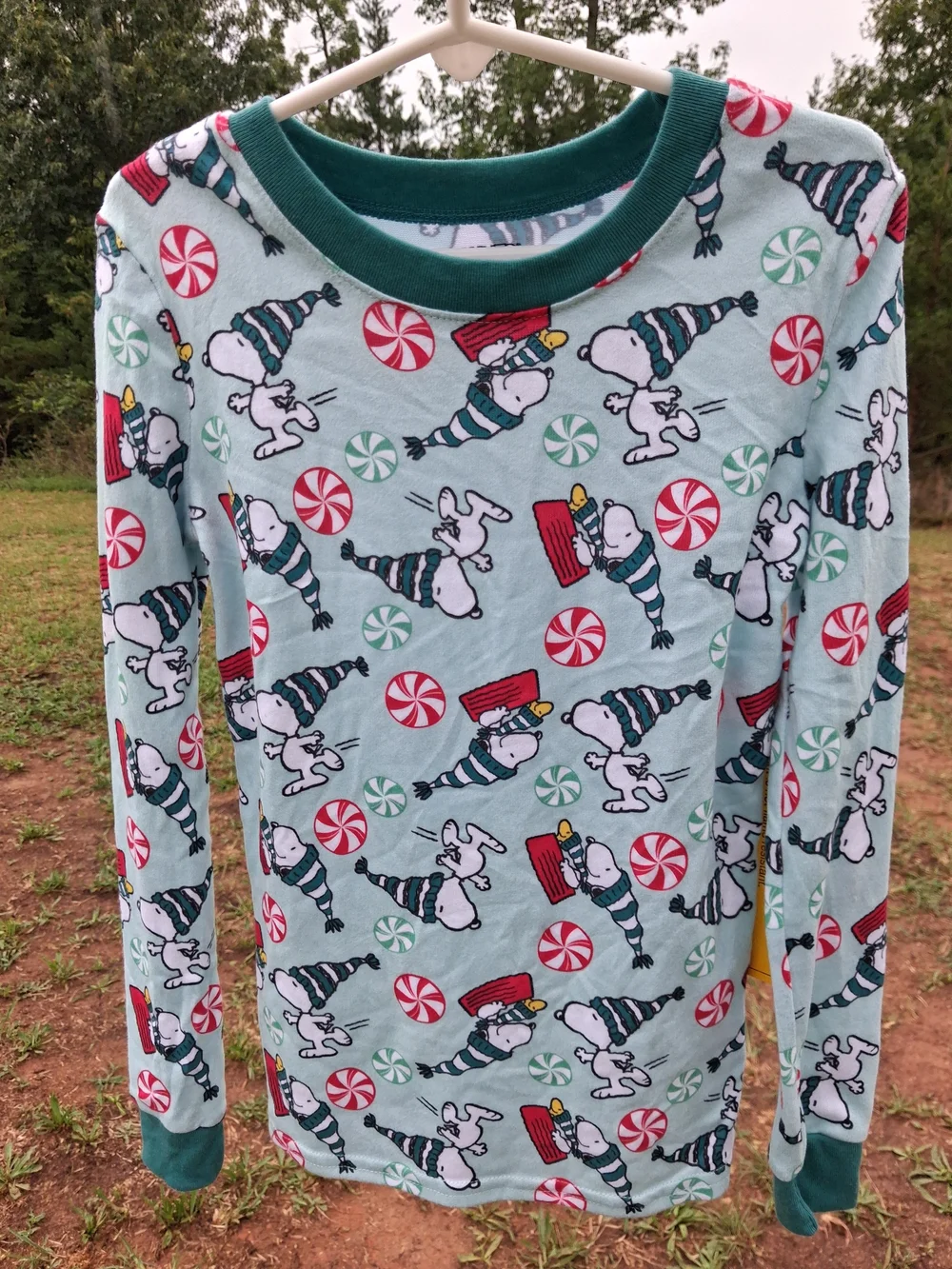Snoopy Peanuts Kids Holiday Pajama Top NWT Size 10