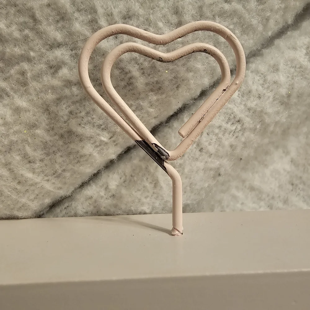 Rae Dunn Love Pink Wood And Wire Photo Holder Picture Display