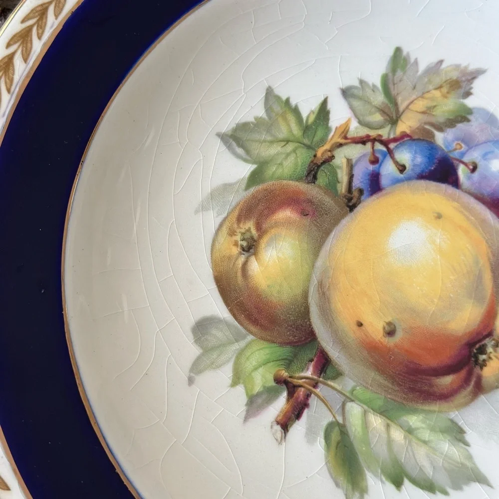 Vintage AGR Crown Ducal Porcelain Fruit Hand Painted Plate Made in England