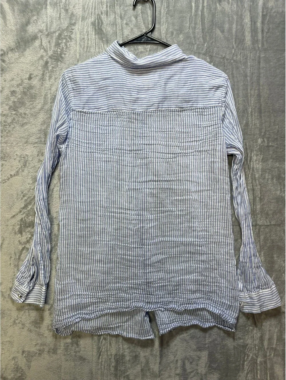 Michael Kors Blue and White Striped Button-Up Shirt Size 14