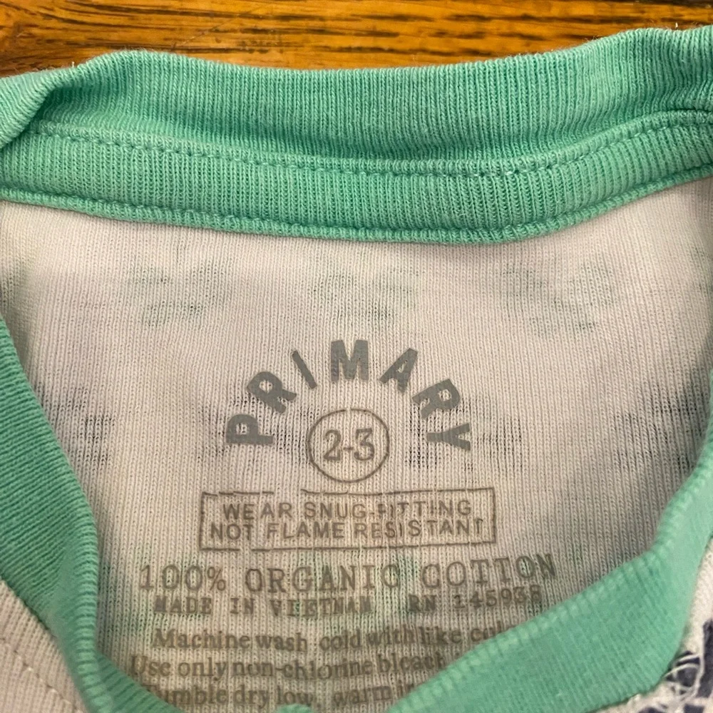 Primary Shamrock Pajamas Set Green and Blue - Size 2-3