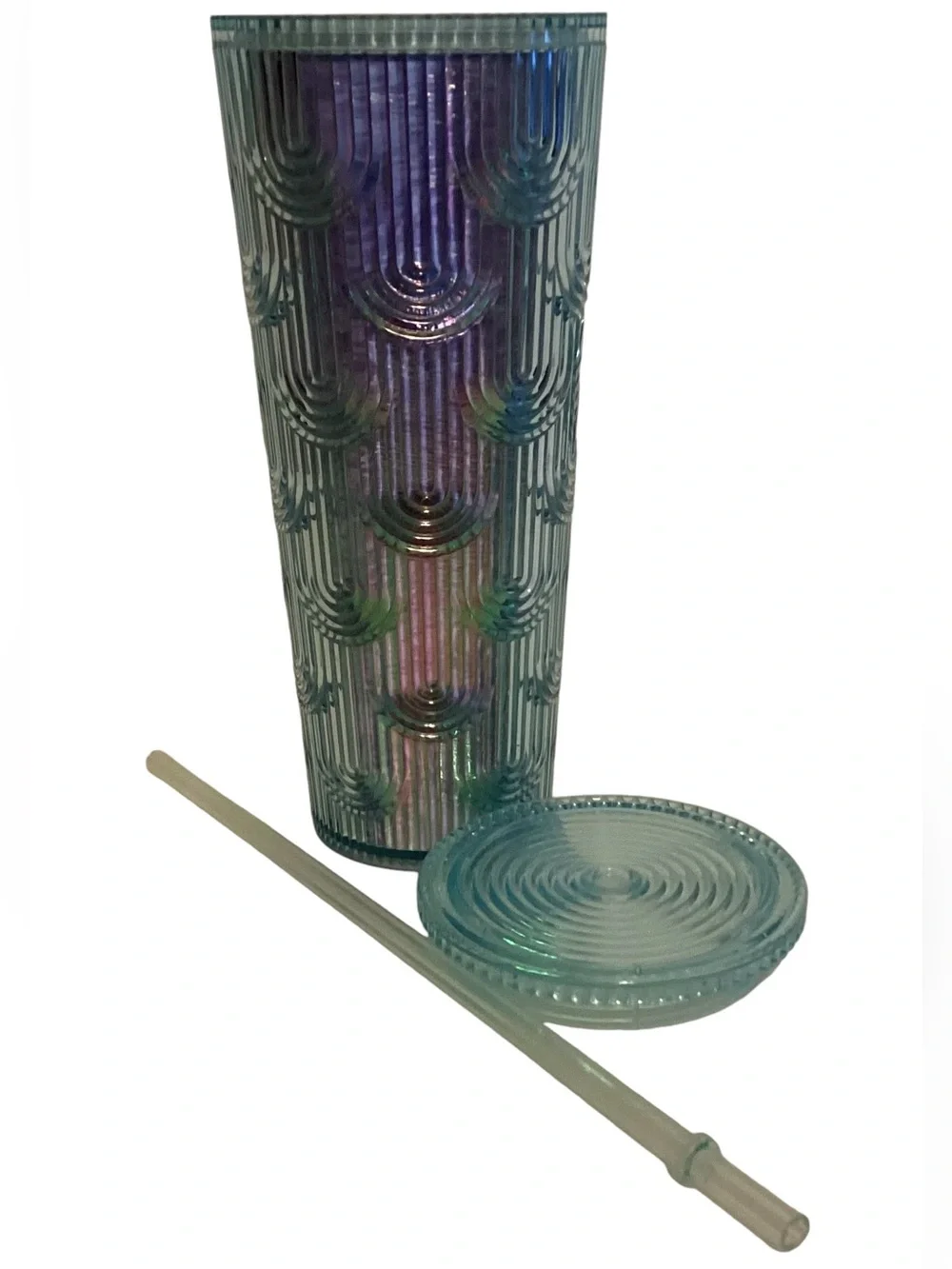 Starbucks Iridescent Mermaid 24 Oz Teal & Purple Venti Tumbler Cold Cup 2022