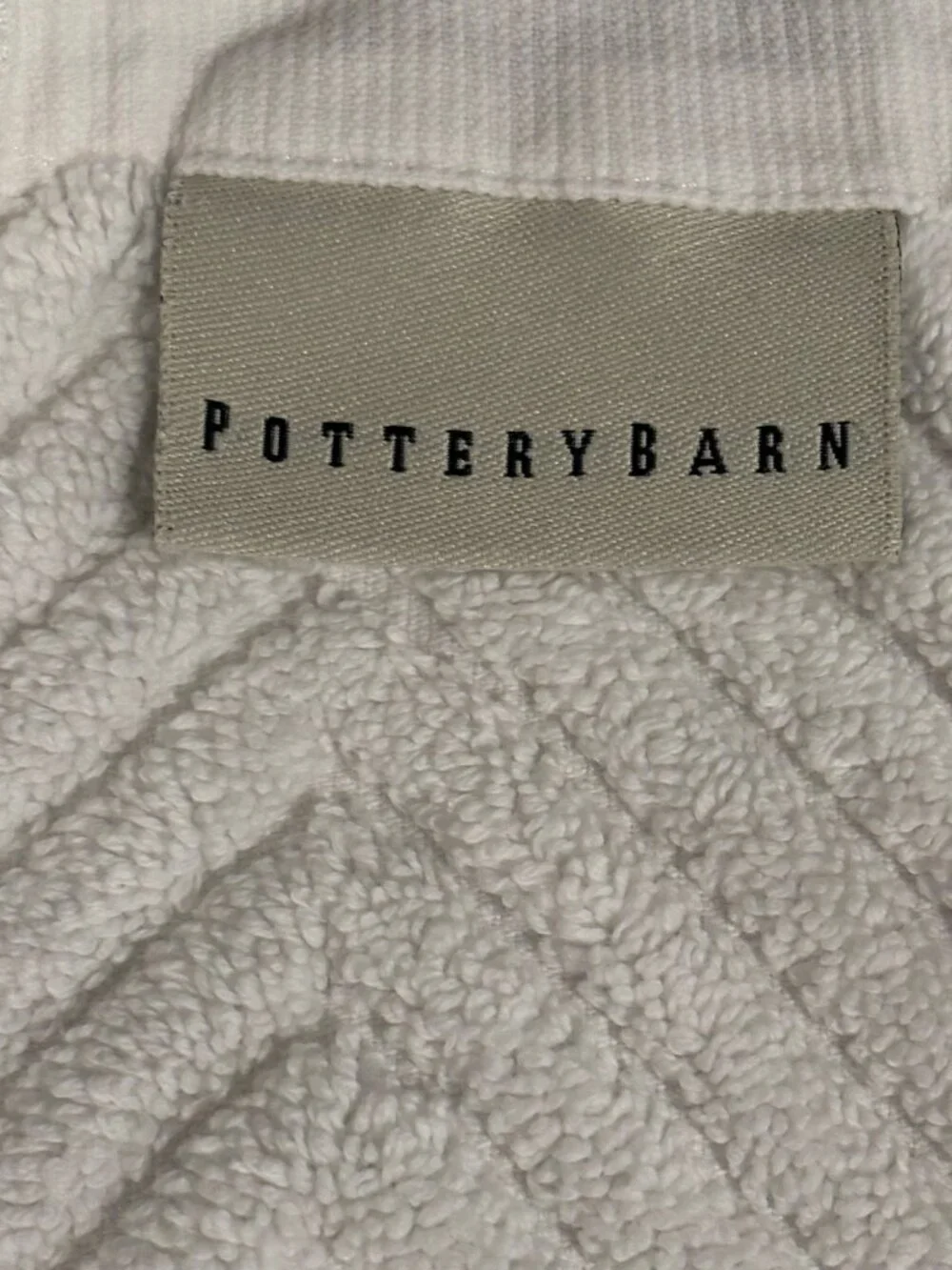 Pottery Barn White Chevron Bath Towel Set Bath Hand Washcloth Soft Textured
