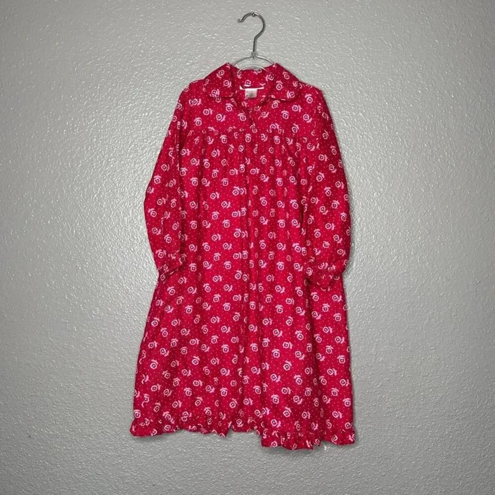 Pottery Barn Kids vintage floral flannel nightgown 4