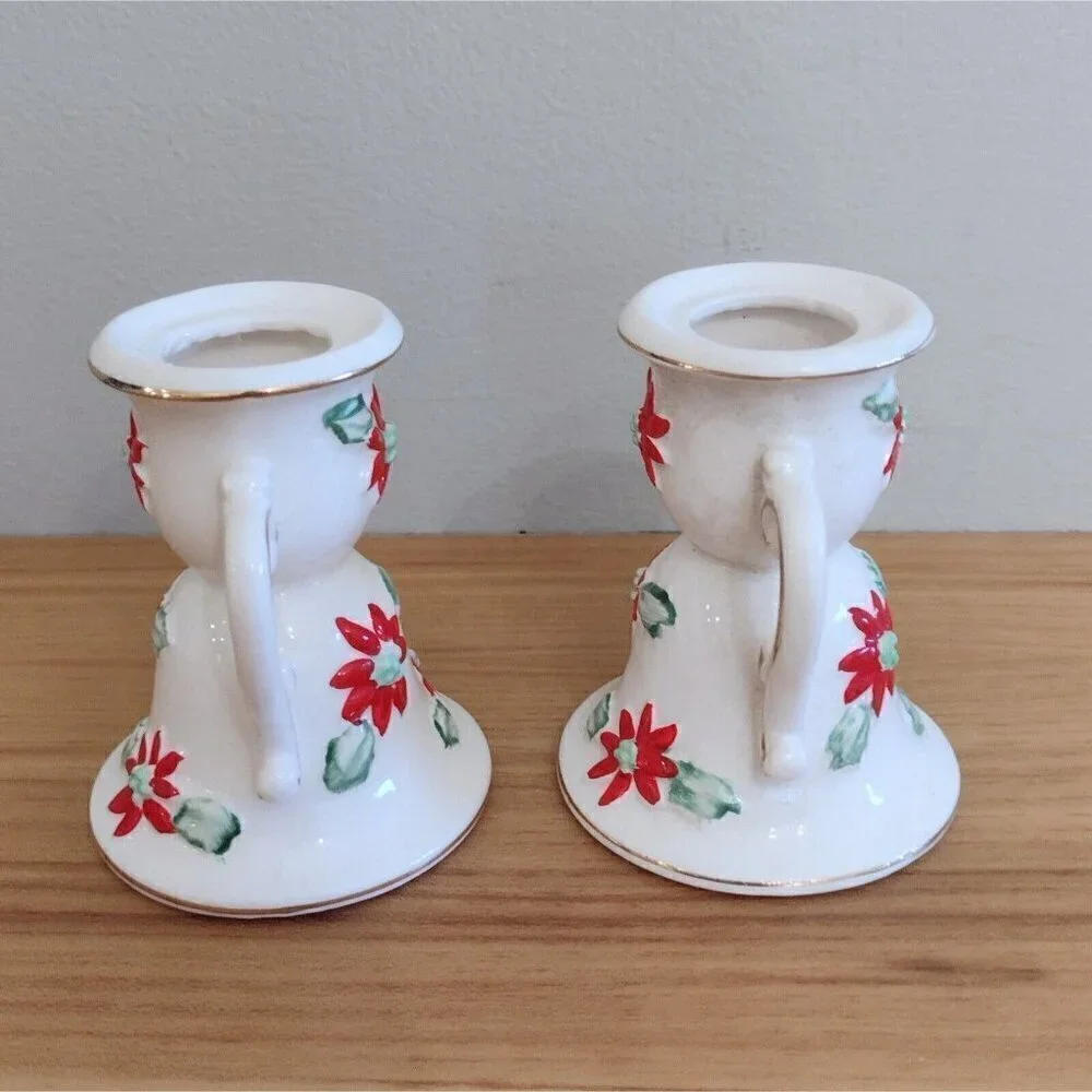 Vintage 1950s Relco Climbing Angels Candle Huggers & Candle Holders W/ Box