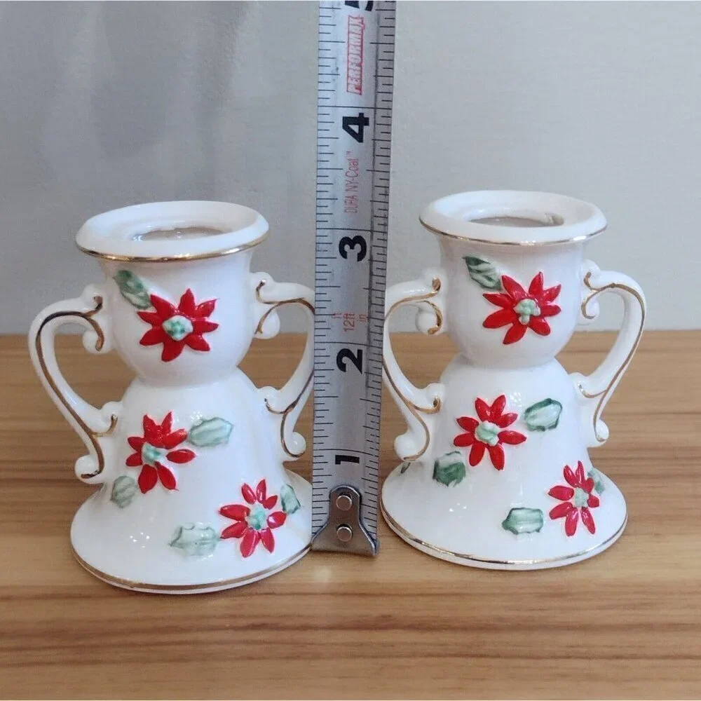 Vintage 1950s Relco Climbing Angels Candle Huggers & Candle Holders W/ Box