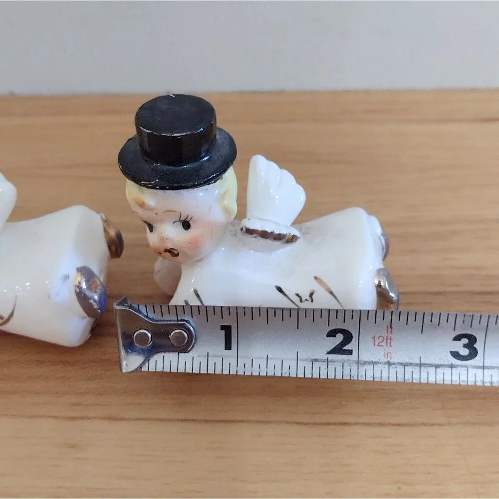 Vintage 1950s Relco Climbing Angels Candle Huggers & Candle Holders W/ Box
