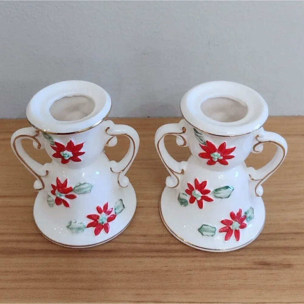 Vintage 1950s Relco Climbing Angels Candle Huggers & Candle Holders W/ Box