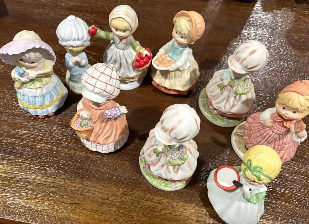 Lot of 9 Megan and Friends by Heartline Vintage Girl Figurine Set