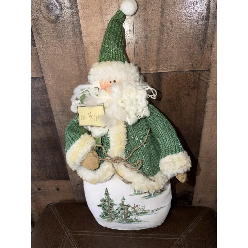 Vintage Folk Art Santa Claus Beanbag Doll 18