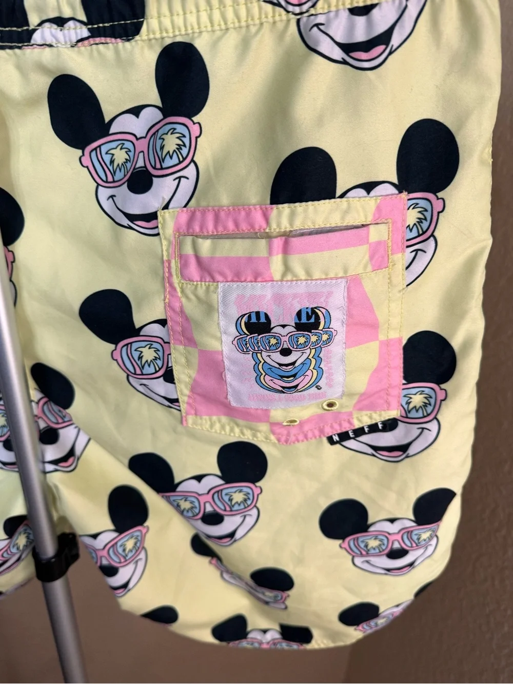 Neff Yellow Disney Print Swim Shorts