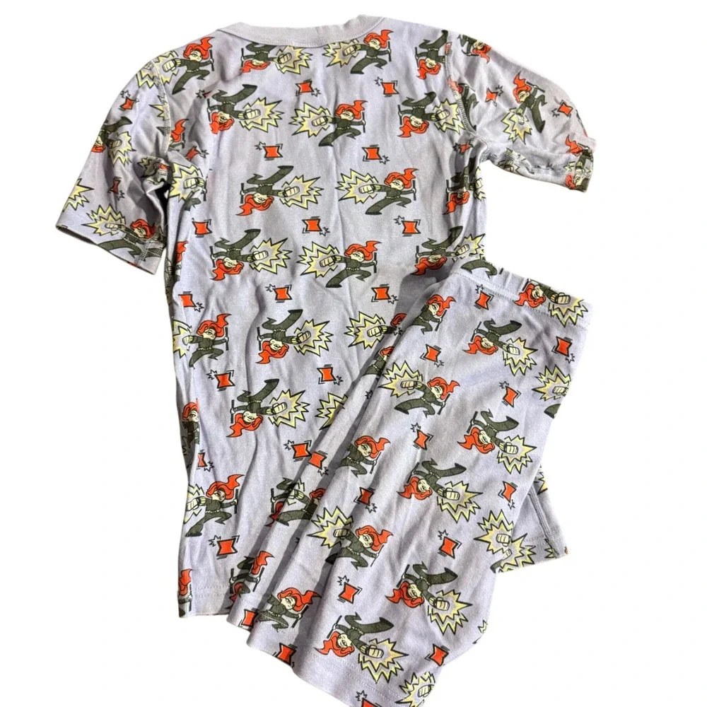 Hanna Andersson Girls Marvel‎ Organic Cotton Short Sleeve Pajama Set Size 12