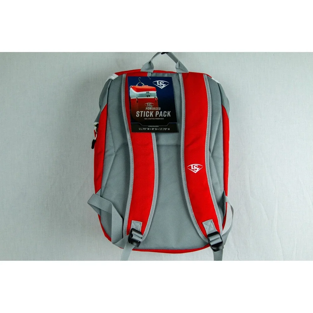 Louisville Slugger Powerized Stick Pack Baseball Softball Bat Bag Red Grey NEW