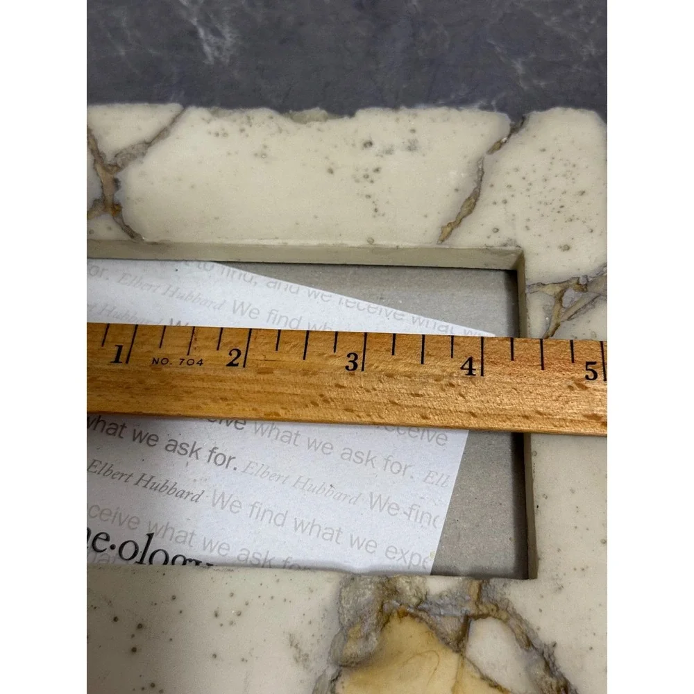 Vintage Frameology Cracked Stone Tile & Leaf Picture Frame Earthy Decor 4x3