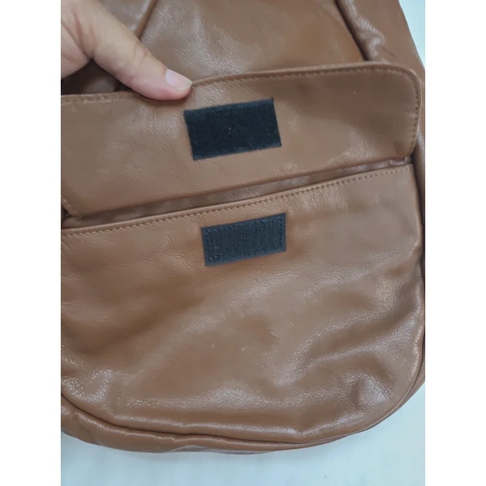 Vintage Ameribag Brown Leather Sling Bag Made in USA Healthy Back Pack Boho