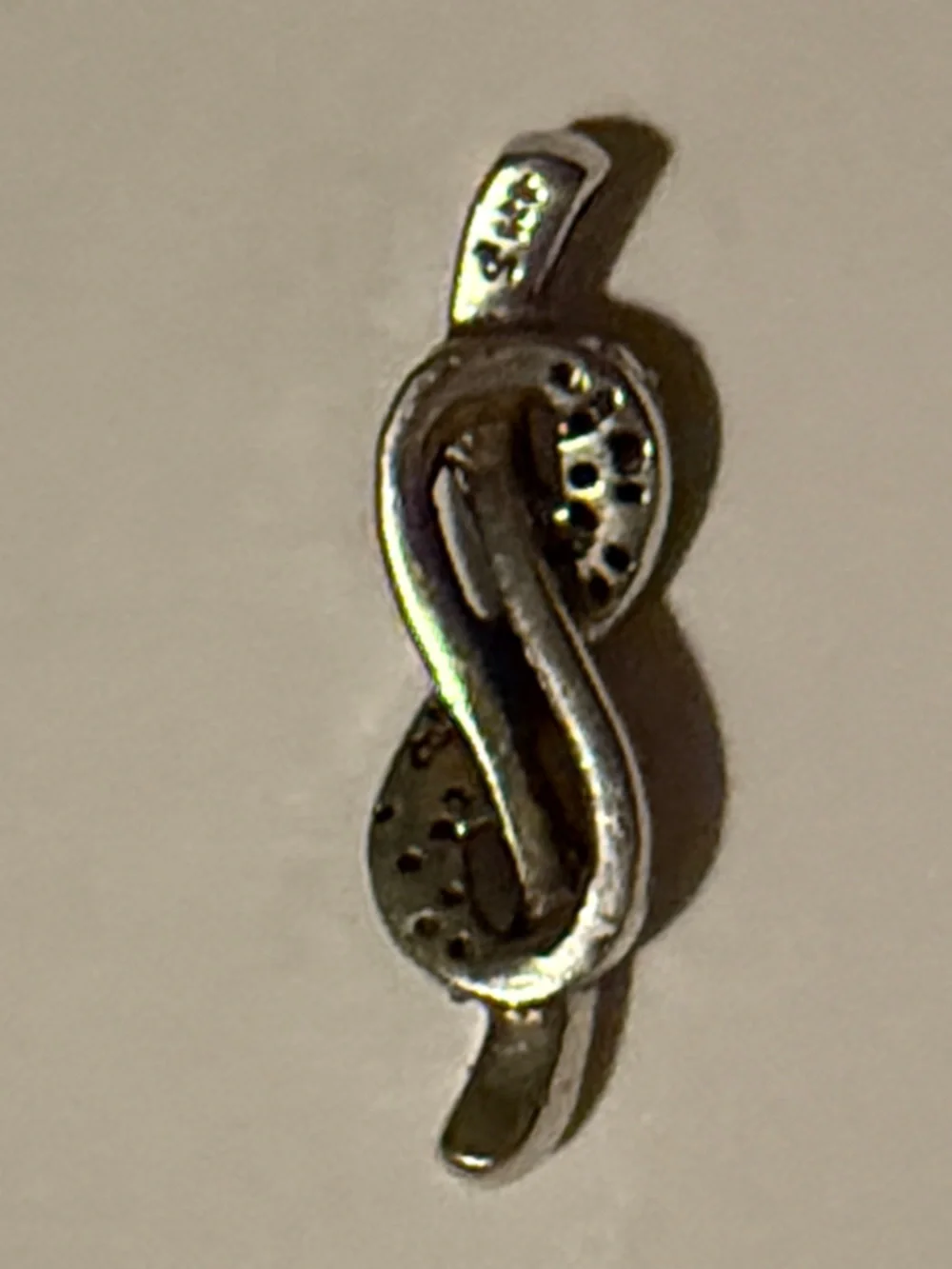 Crystal Pavé Twisted Ribbon Brooch in Silver