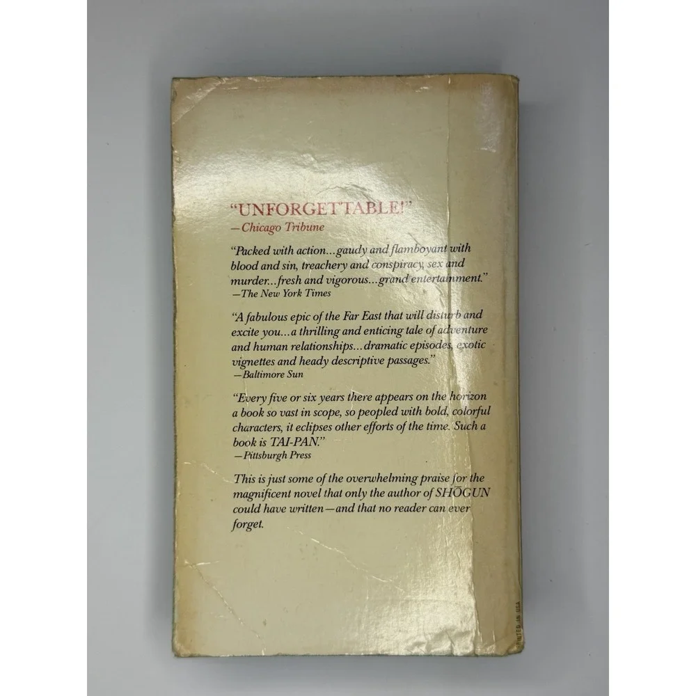 Tai-Pan James Clavell Paperback Dell Publishing Adventure Vintage Novel