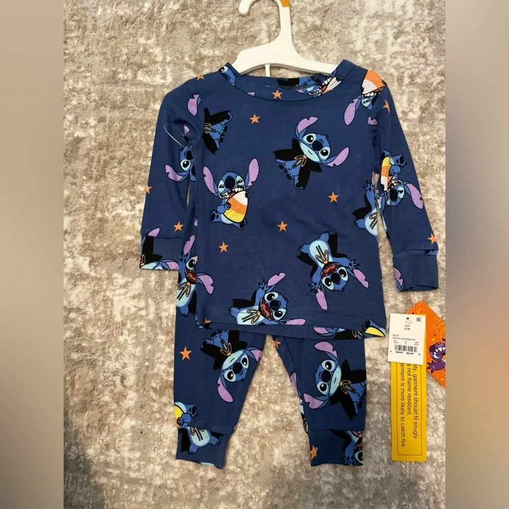 Disney Stitch Viscose Kids Pajama Set - Blue size 12M-NWT