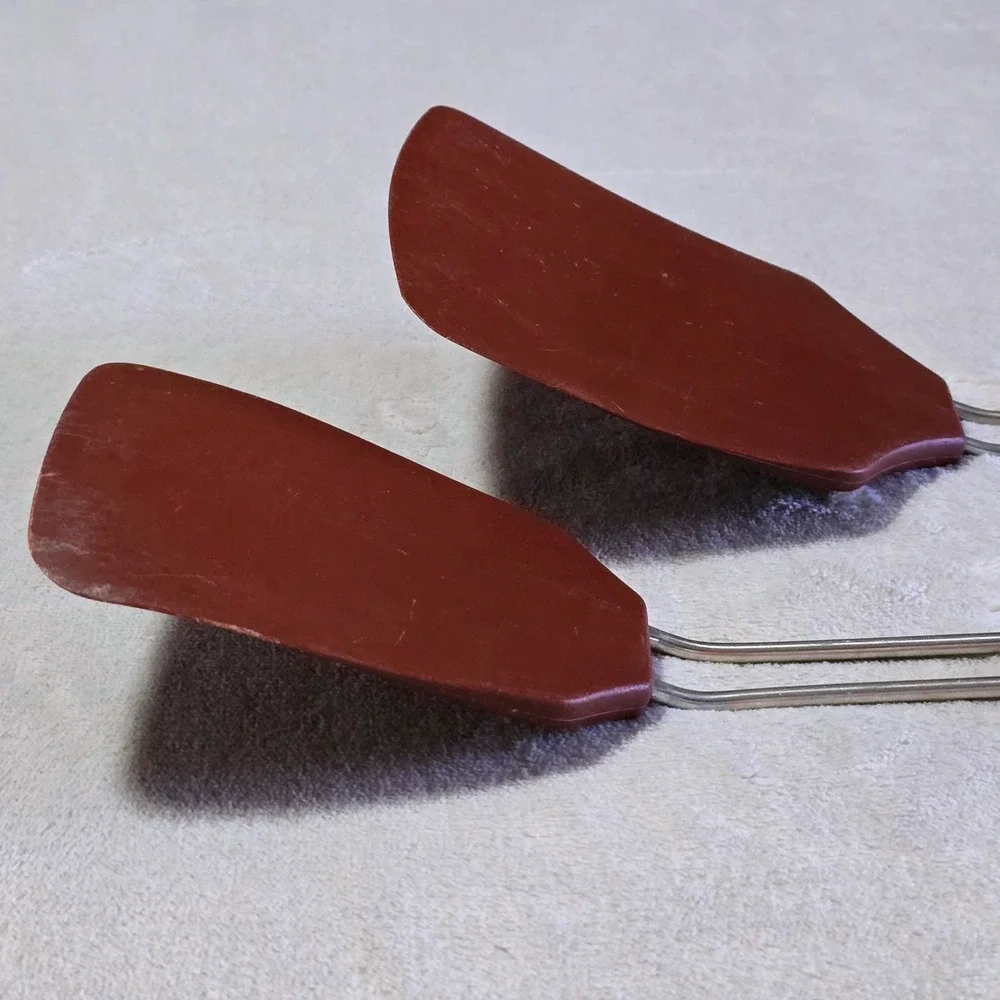 Meyer Anolon 2 Piece Kitchen Turner Spatula Set Brown Metal Handles Vintage