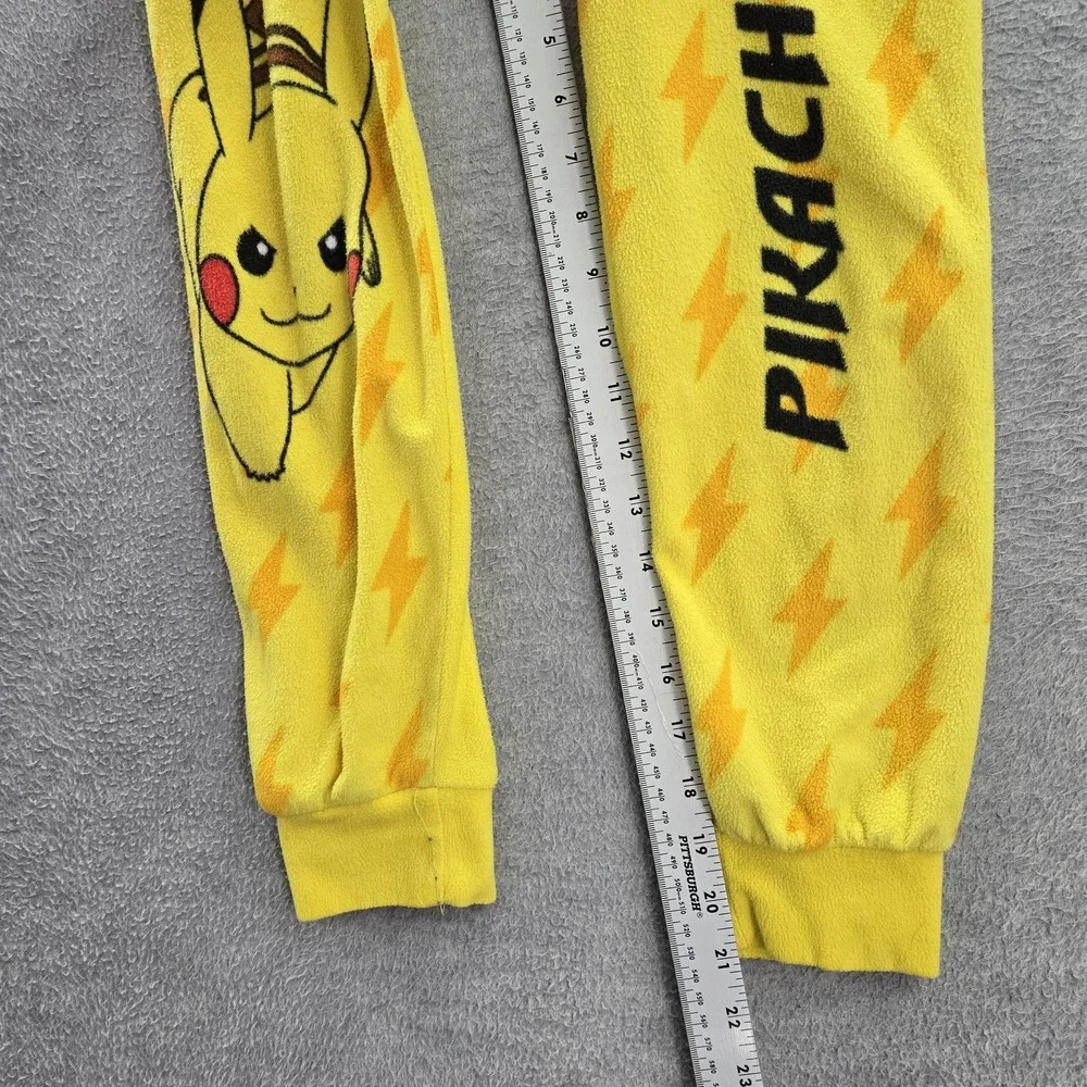 Pokemon‎ Kids Sleepwear S Yellow One Piece Graphic Print Fleece Pikachu Pokeball
