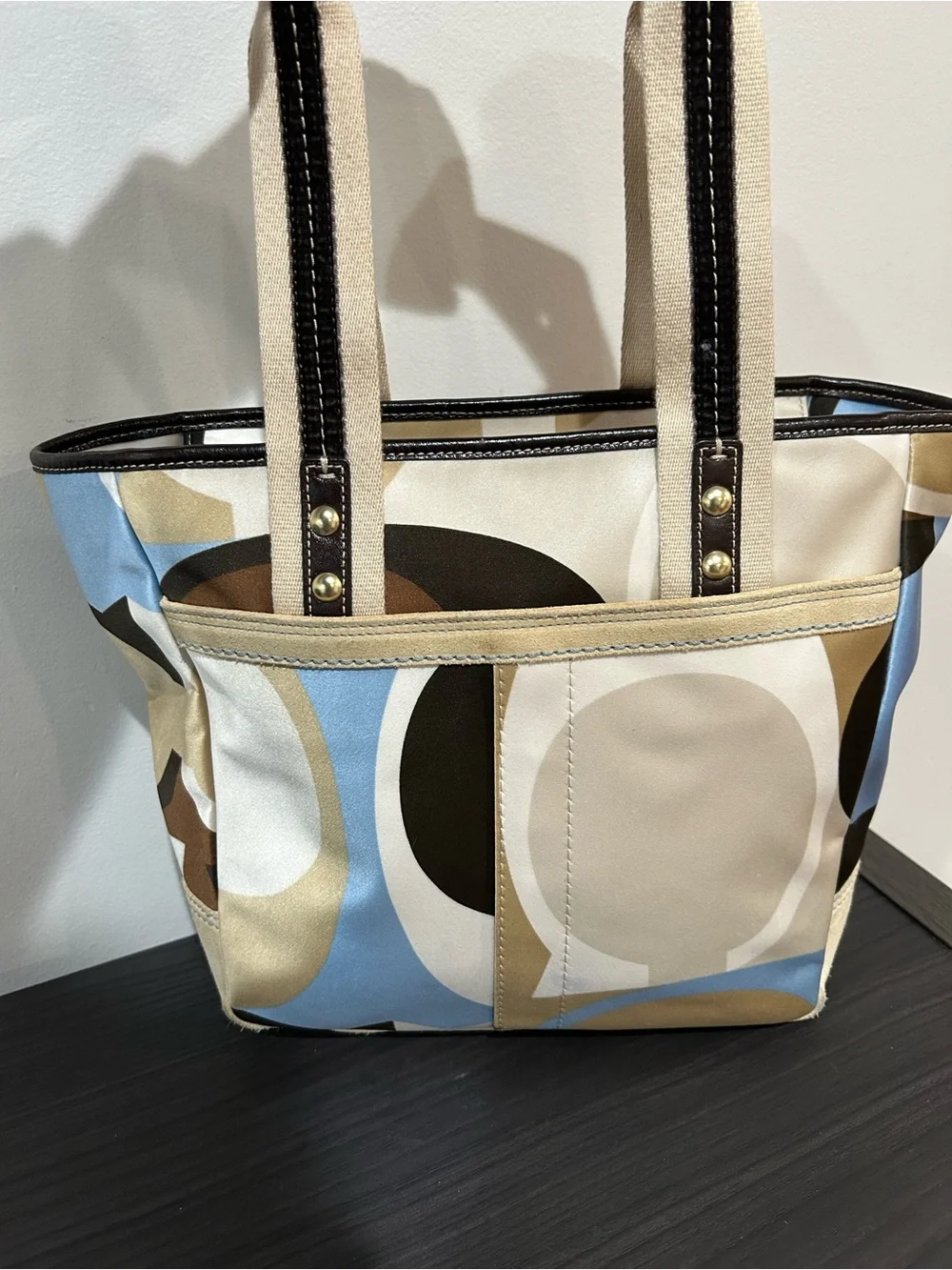 Vintage Coach Hamptons Weekend Scarf Print Tote Bag NWOT