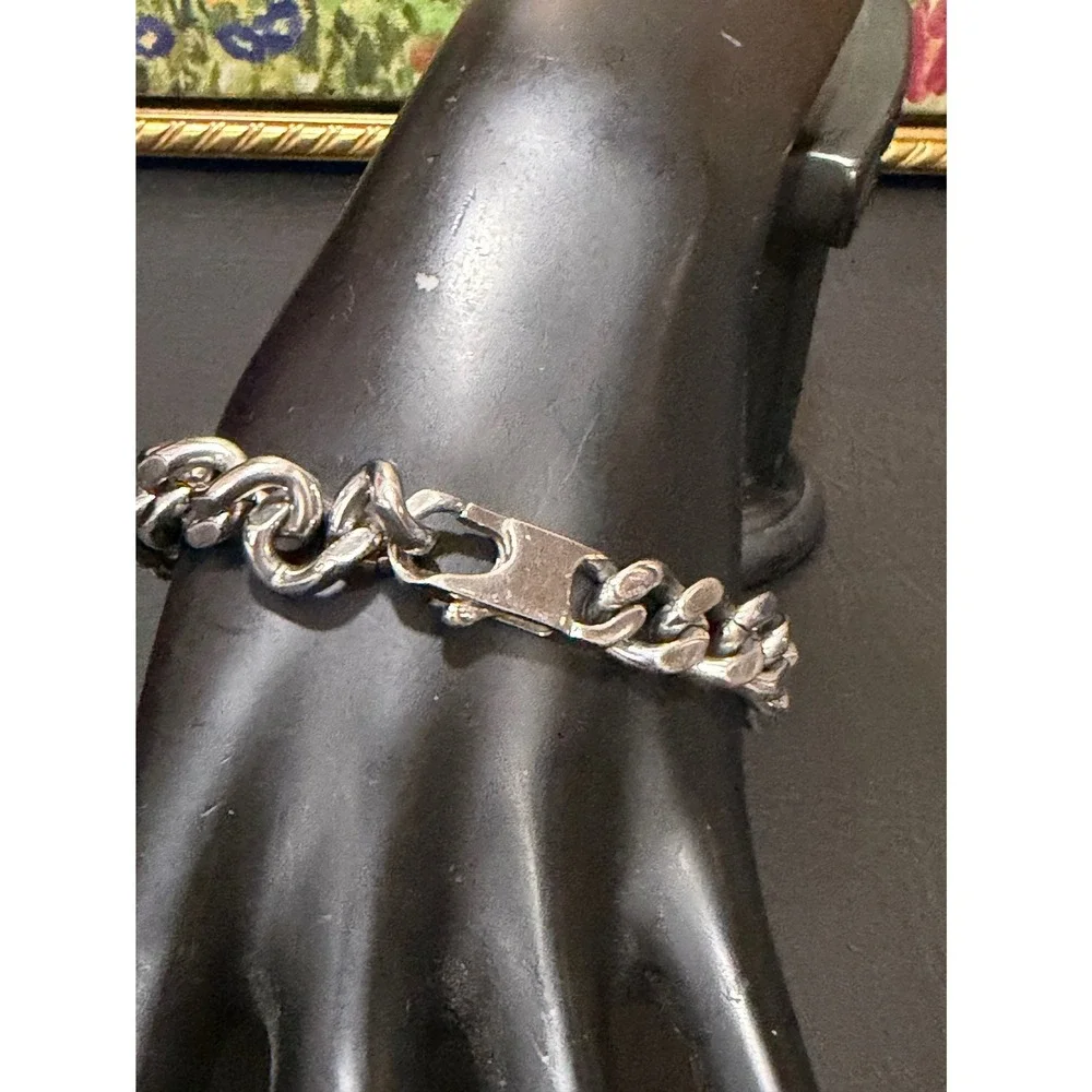 D Hallmark Curb Chain ID Bracelet Mens 7.25