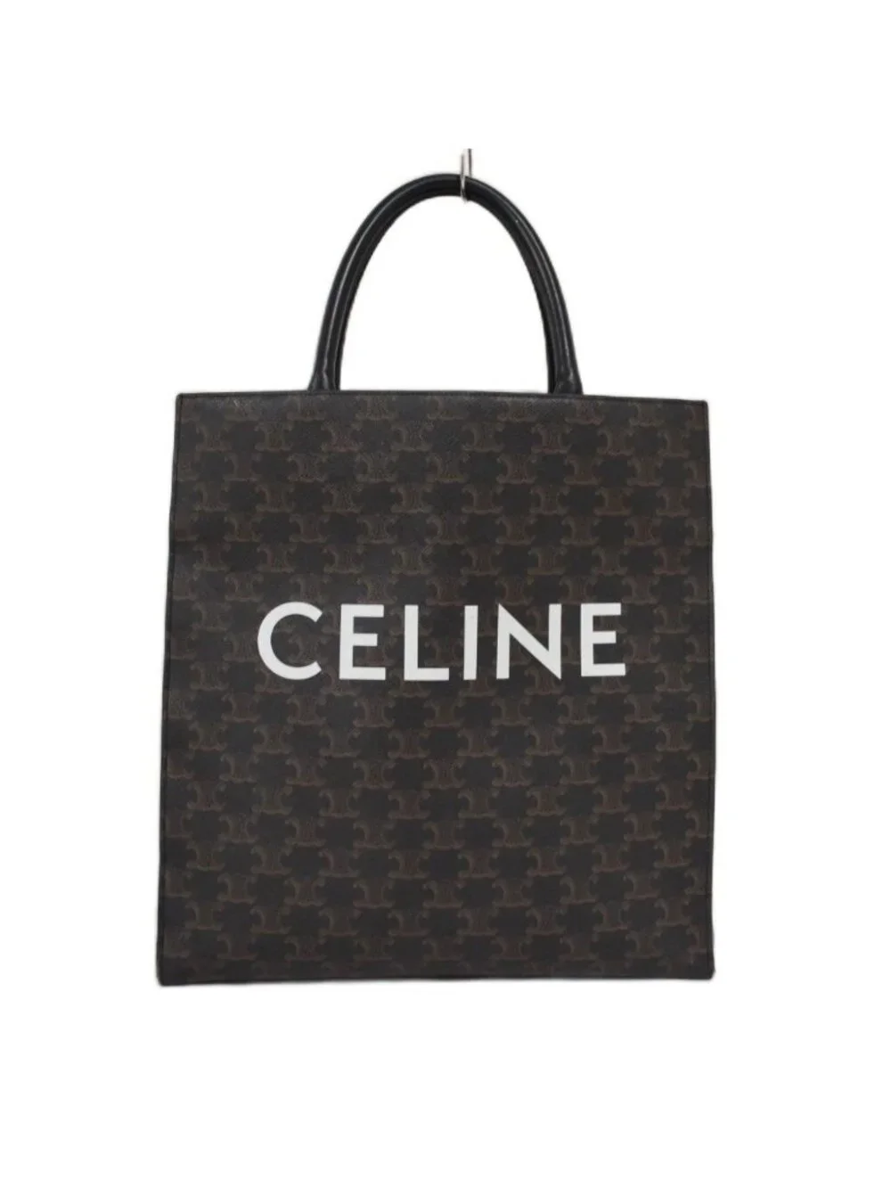 Celine Shoulder Bag Tote 2-Way Triomphe Canvas Vertical Cover Logo Brown