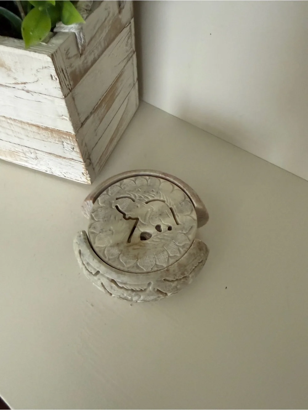 Hand-Carved 6 Soapstone Elephant Coasters piece soapstone designs
