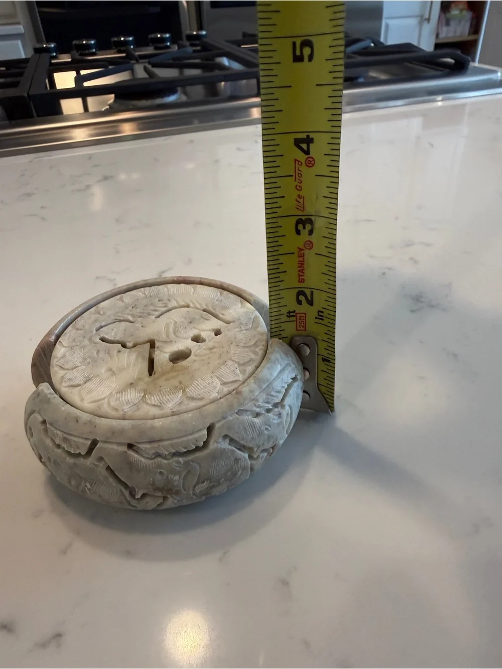 Hand-Carved 6 Soapstone Elephant Coasters pre tall tabletops
