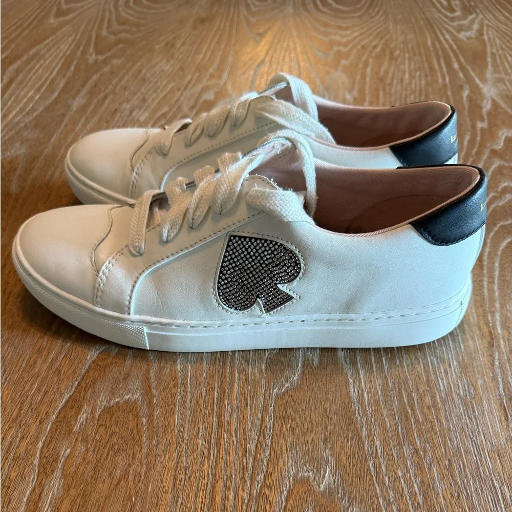 KATE SPADE Fez Glitz Leather Sneakers Women's Size‎ 10