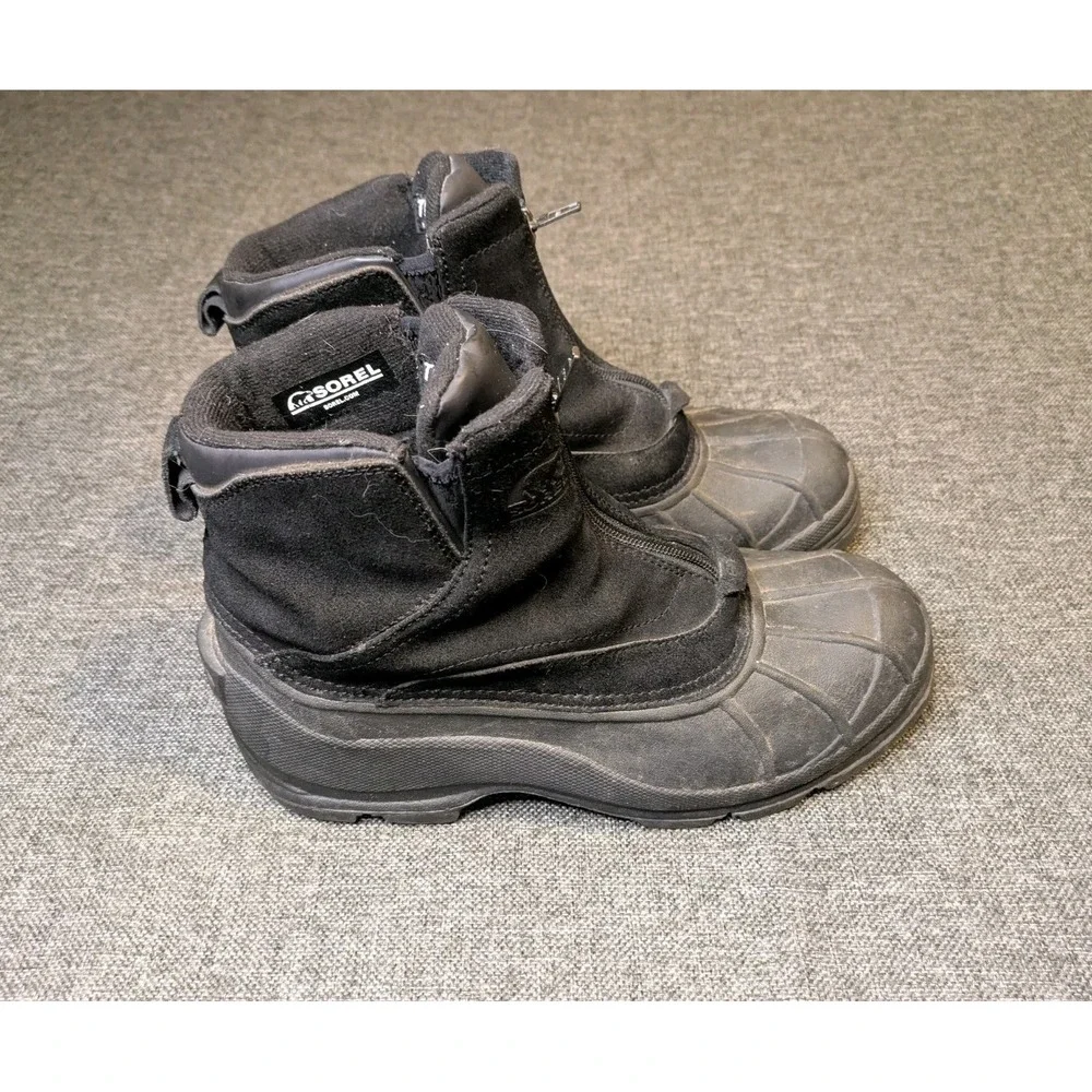 Sorel Thinsulate Zip Up Boots Men's 10.5 Outdoor Winter Snow Shoes Black