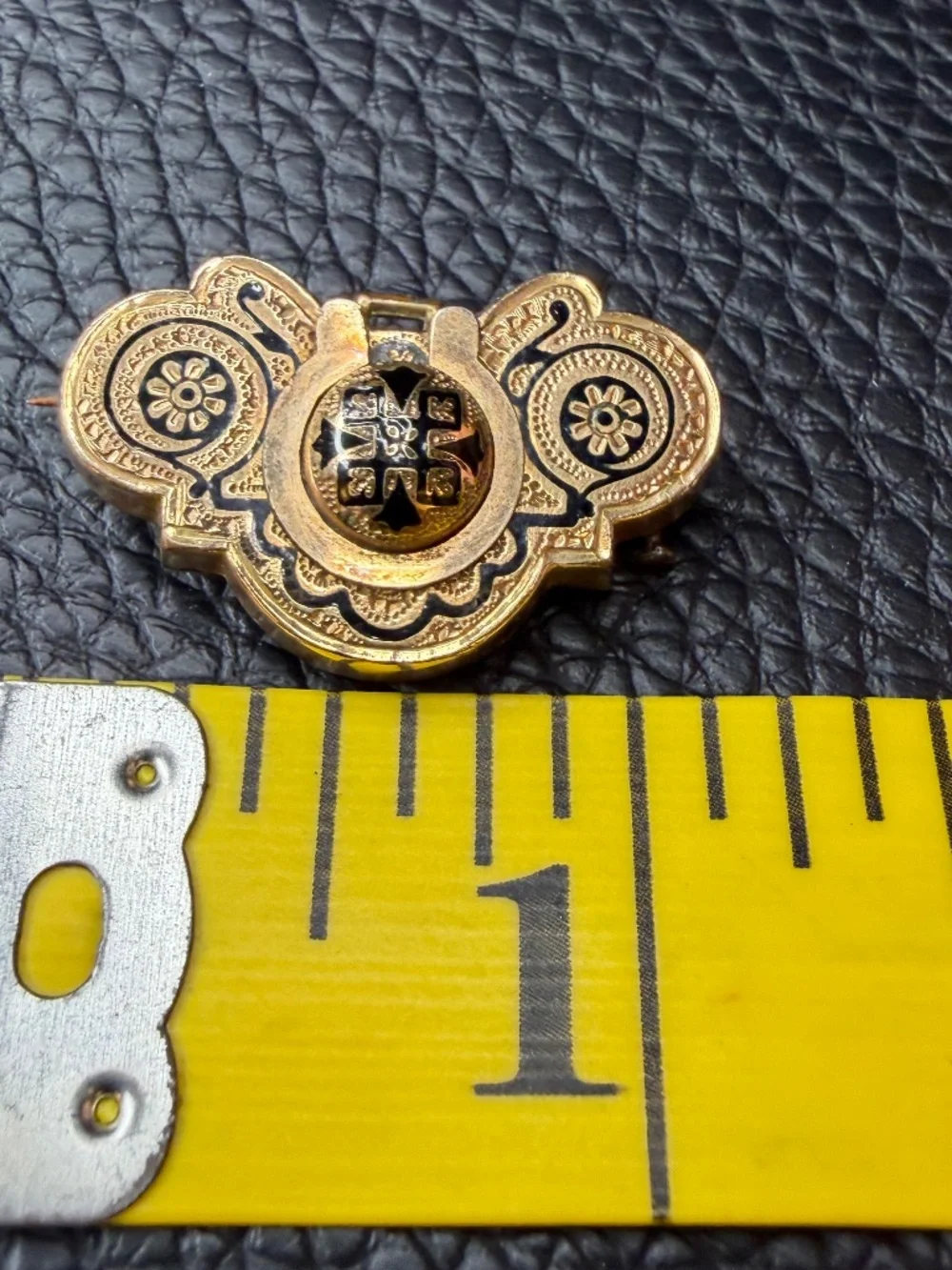 ORNATE Antique Victorian Edwardian Gold Filled Etched Pin Brooch C Clasp 1.25