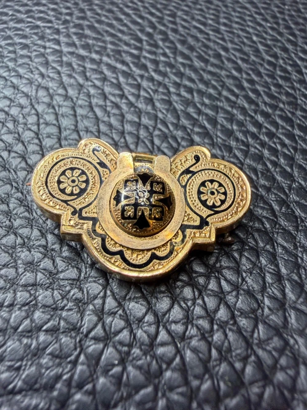 ORNATE Antique Victorian Edwardian Gold Filled Etched Pin Brooch C Clasp 1.25