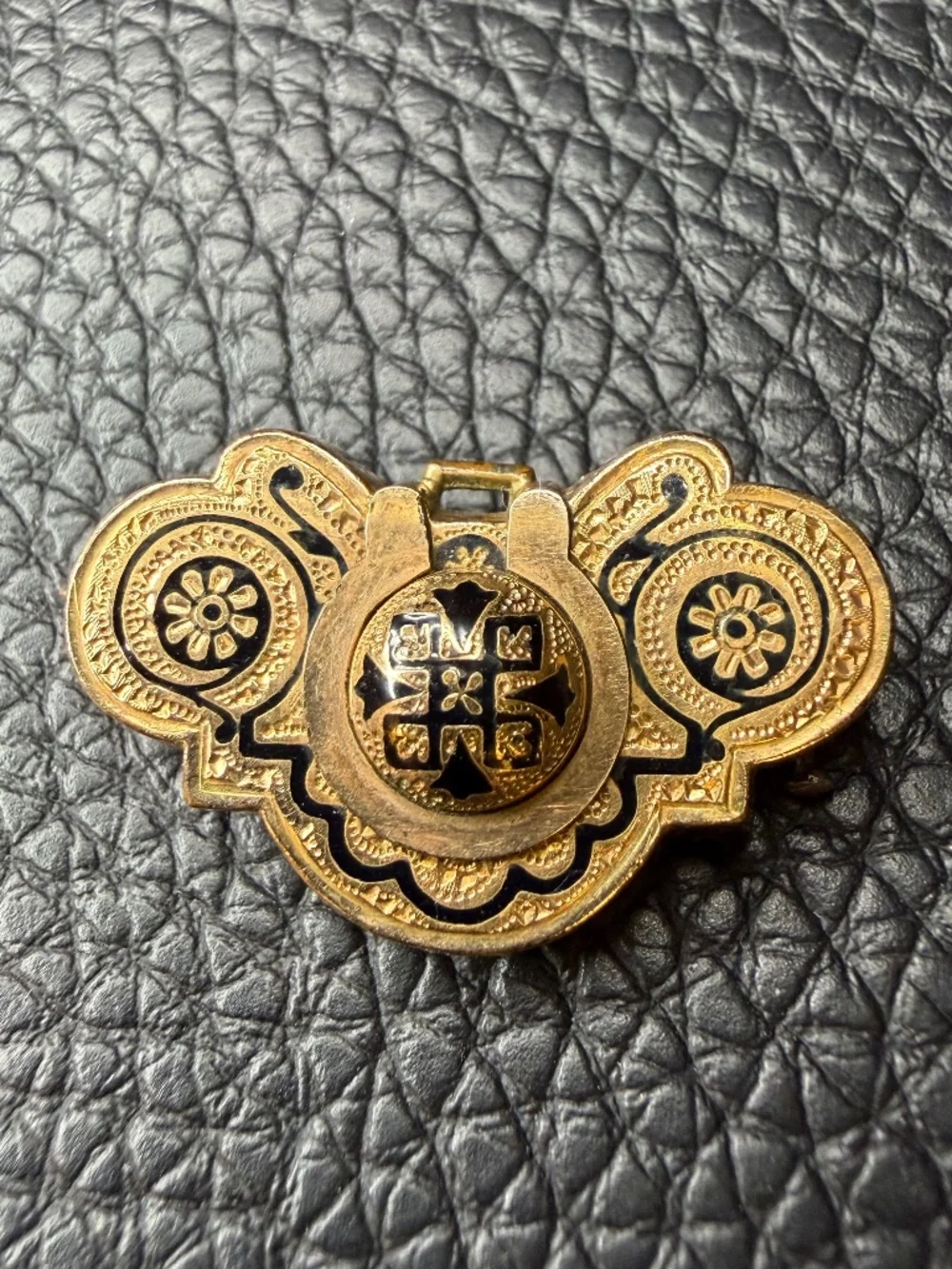 ORNATE Antique Victorian Edwardian Gold Filled Etched Pin Brooch C Clasp 1.25