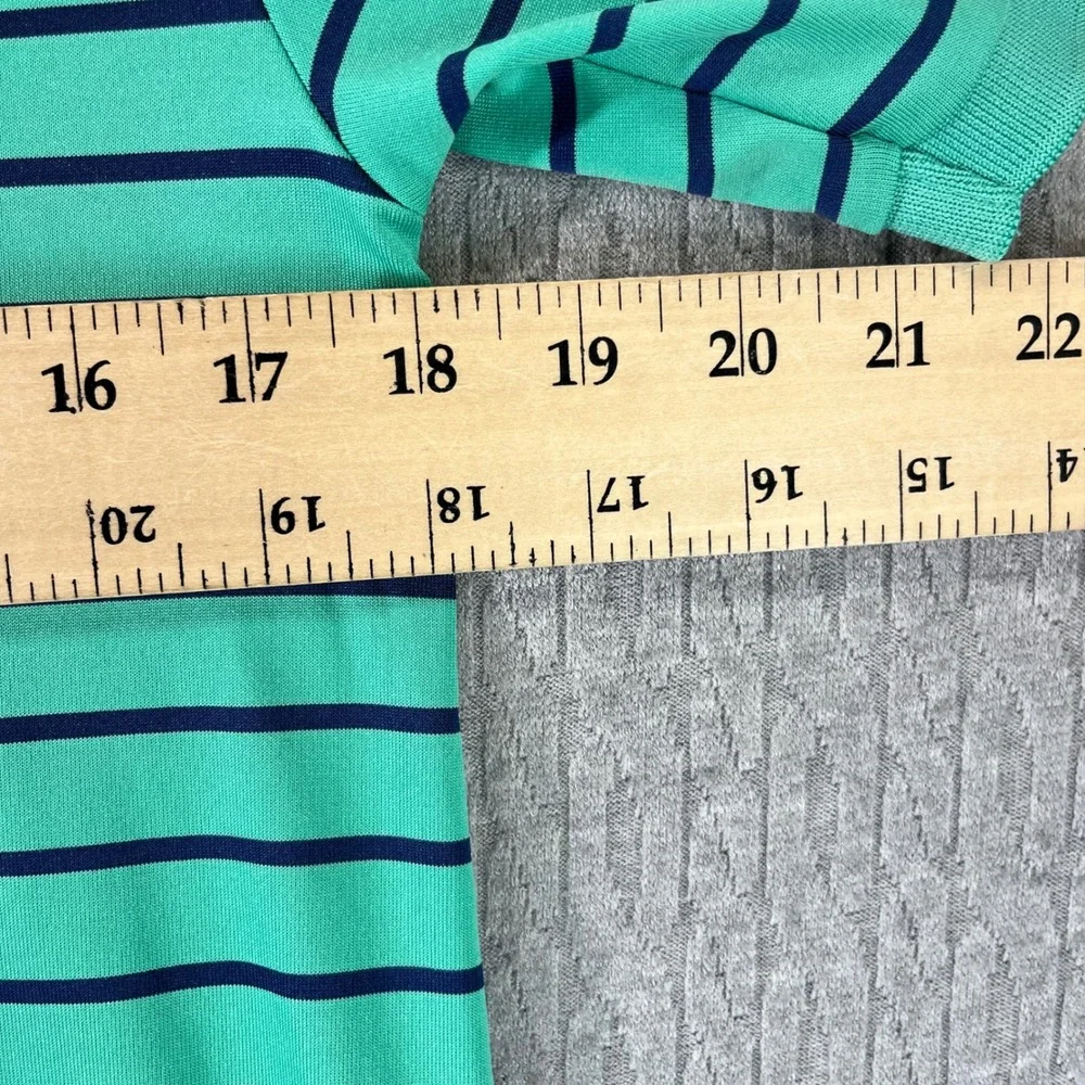 Polo Ralph Lauren performance golf dress shirt Men L Striped Green outdoor sport