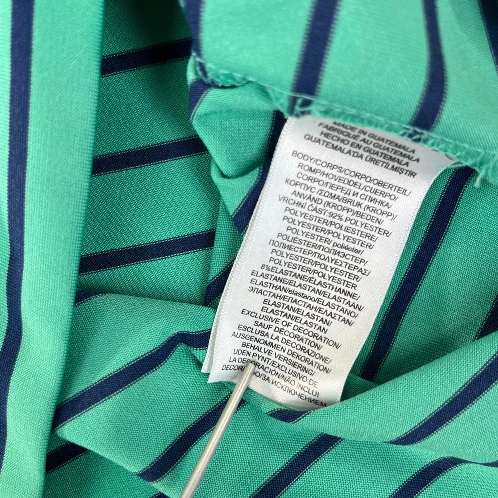 Polo Ralph Lauren performance golf dress shirt Men L Striped Green outdoor sport