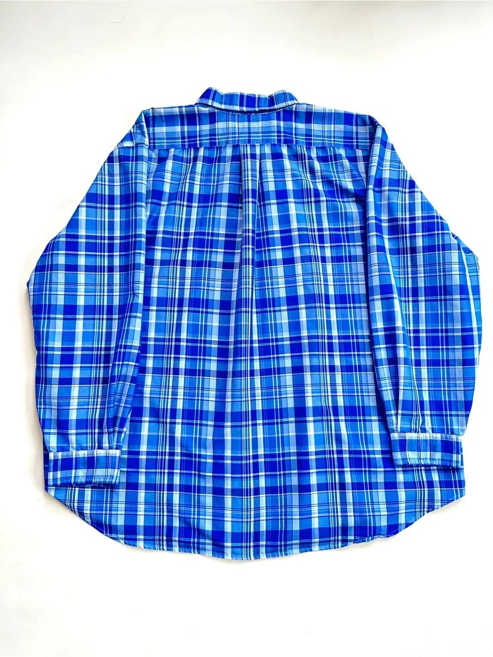 POLO RALPH LAUREN PERFORMANCE BLUE PLAID FLESH PONY BUTTON DOWN SHIRT Sz3XB