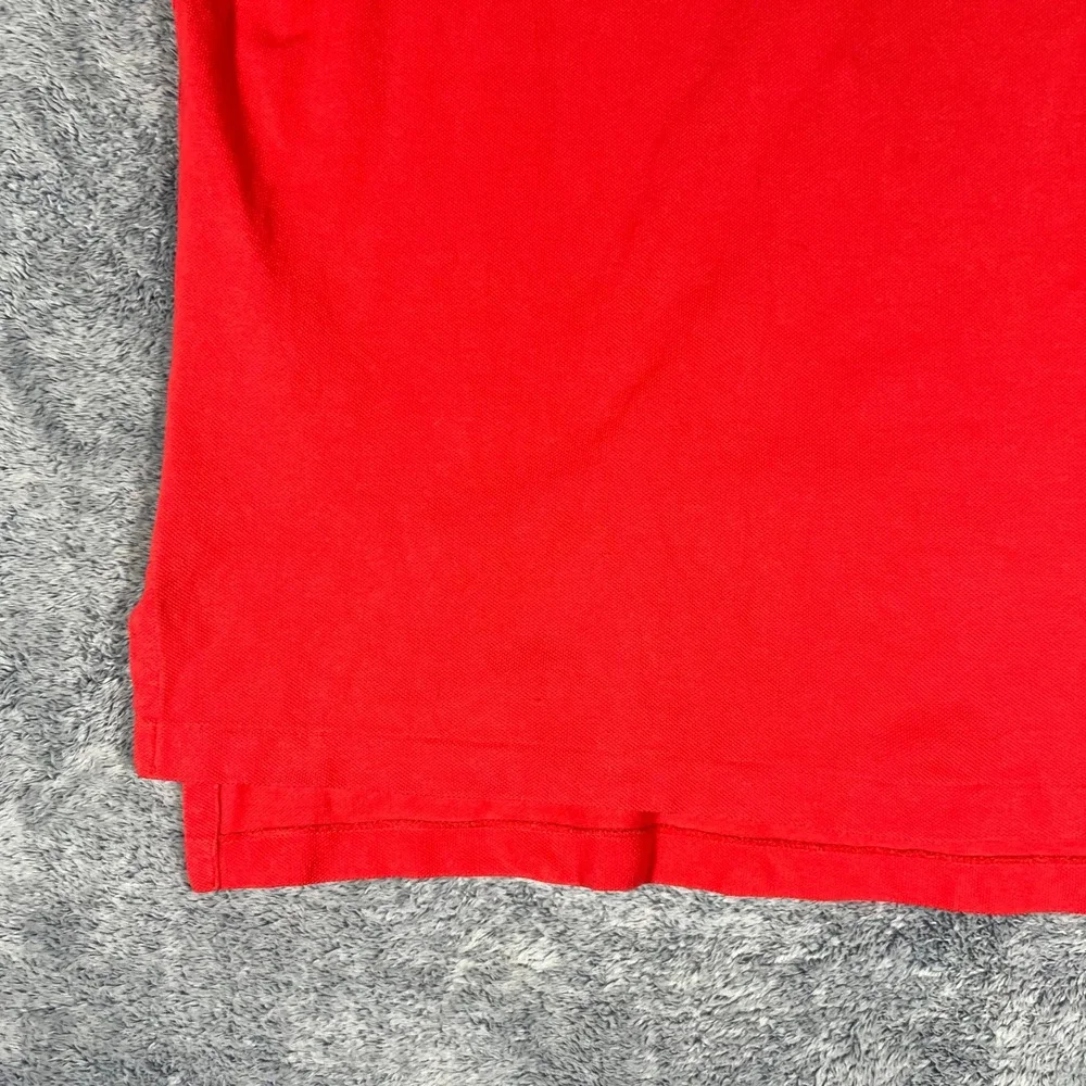 Polo Ralph Lauren Mens Large Red Cotton Pique Short Sleeve Polo Shirt Small Pony