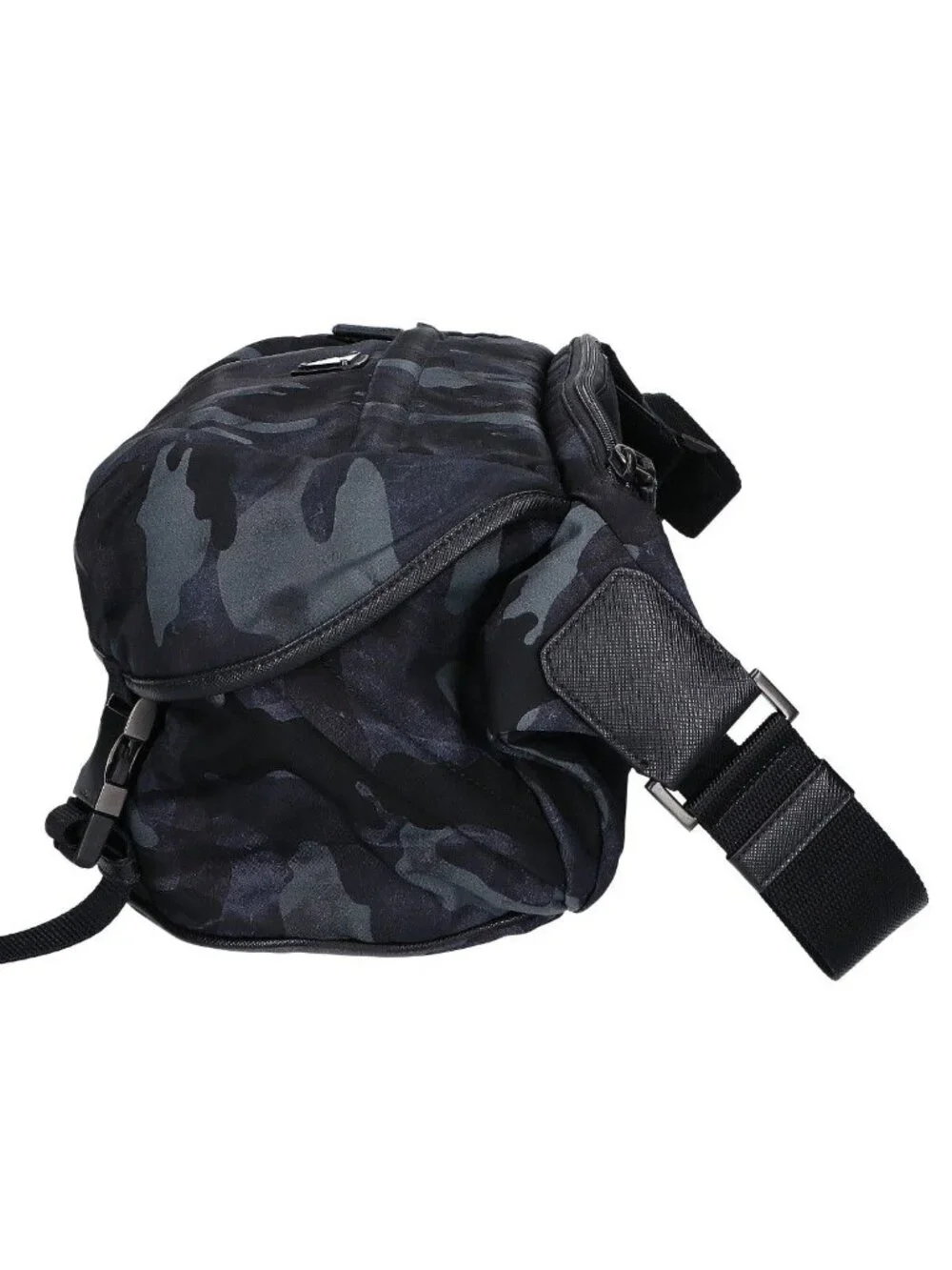 Prada 2 Nylon Camouflage Triangle Plate Messenger Bag