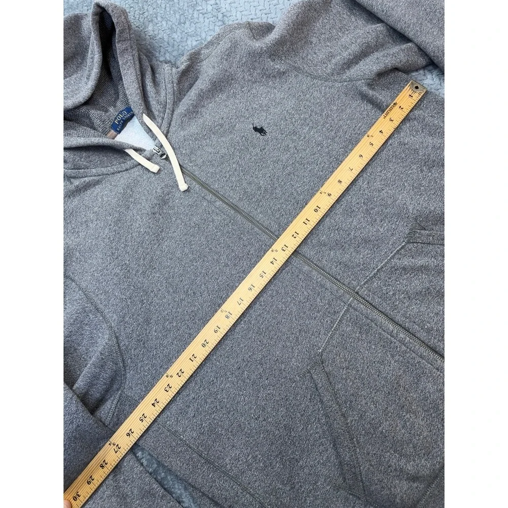 Polo Ralph Lauren Full Zip Hoodie Mens XL Grey‎ Classic Pony Logo Fleece Jacket