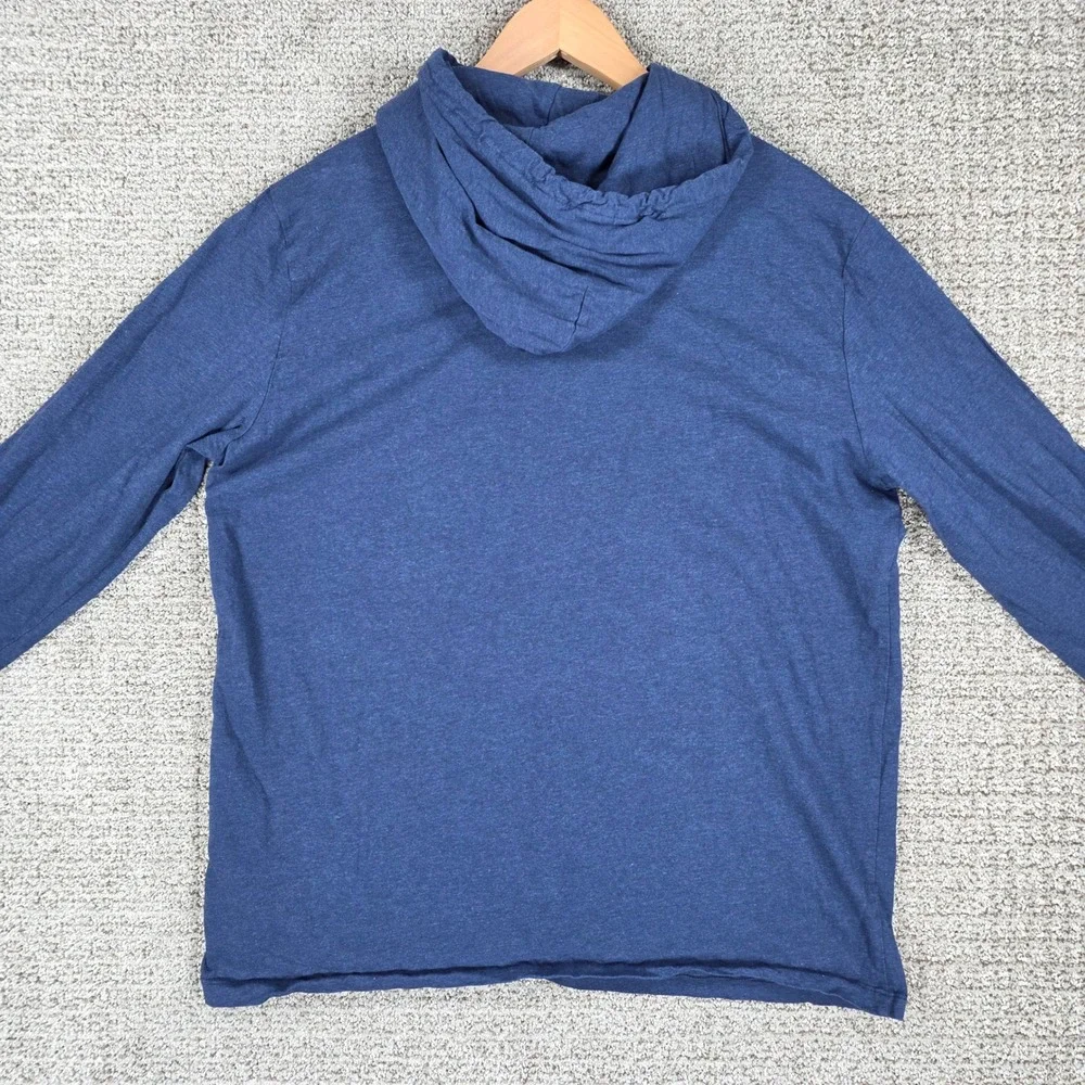 Polo Ralph Lauren Mens Blue Long Sleeve Hooded T Shirt Size Large Red Pony Logo