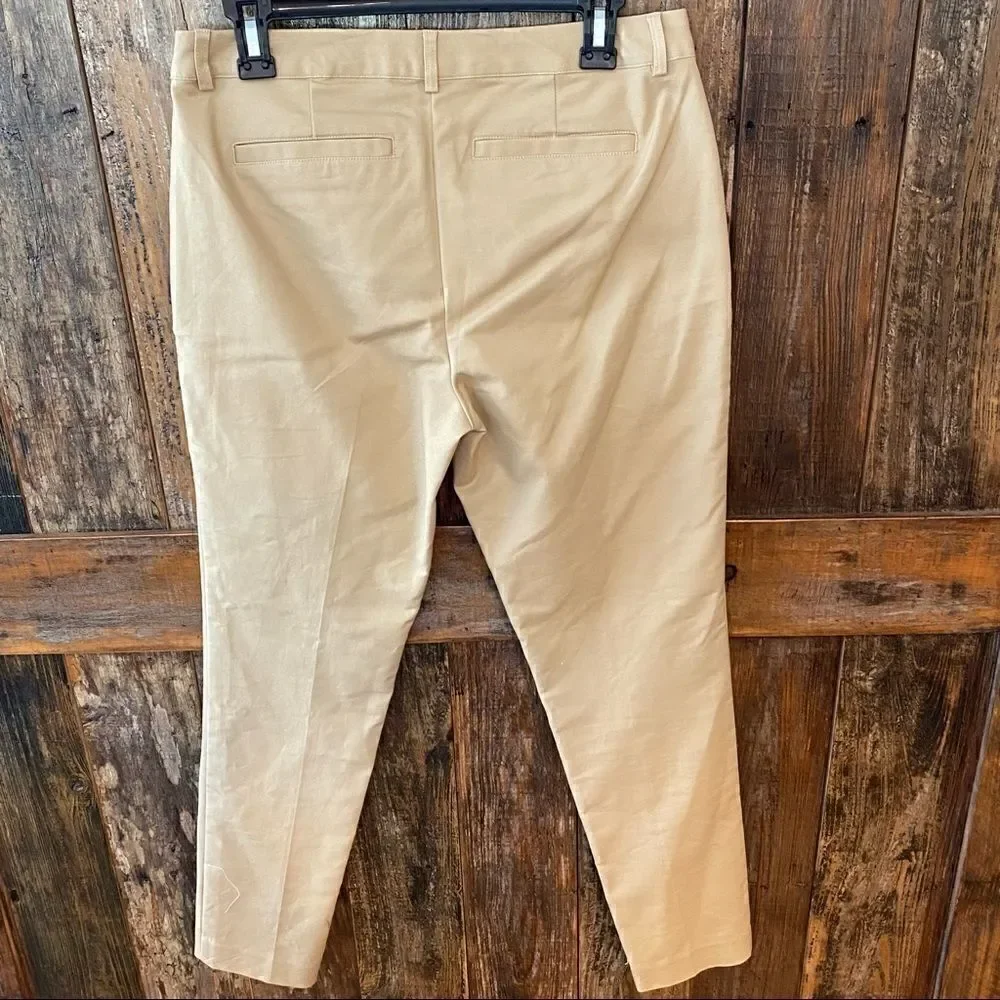 Michael Kors 6 Khaki Casual Workwear Cotton Trousers Tapered Pants