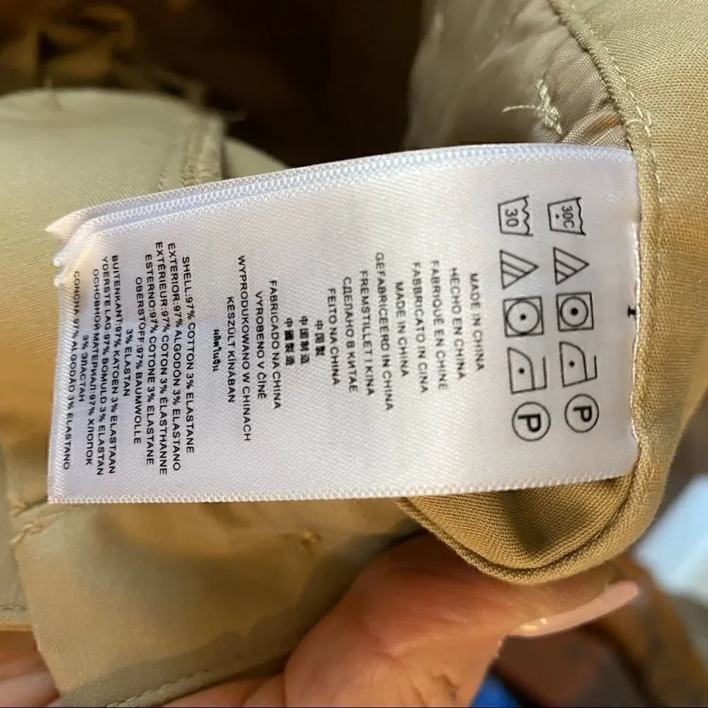 Michael Kors 6 Khaki Casual Workwear Cotton Trousers Tapered Pants