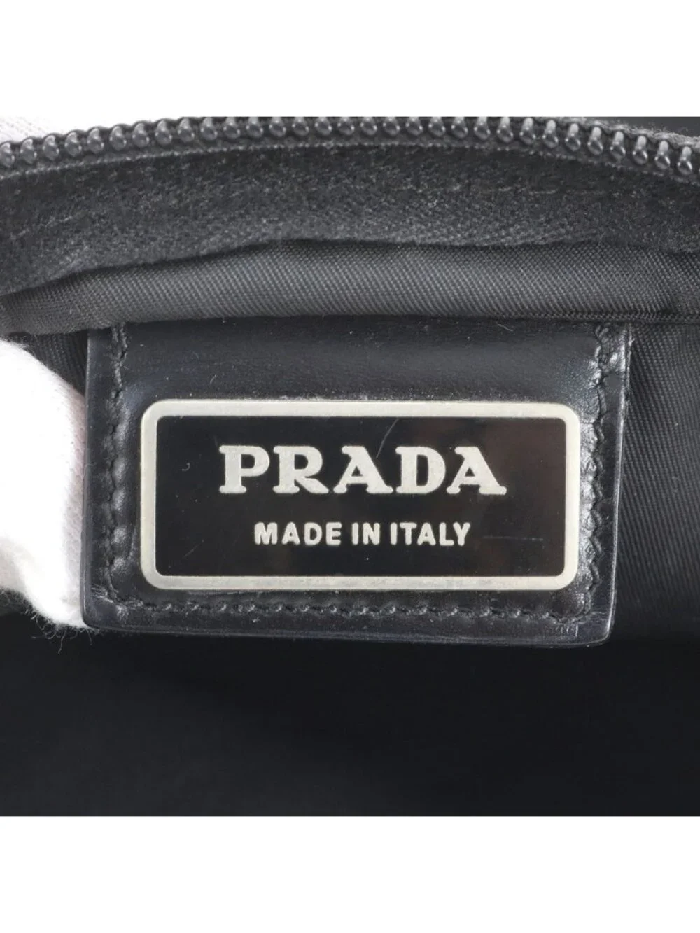 Prada Tessuto Nylon Triangle Logo Leather Shoulder Bag Crossbody Messenger