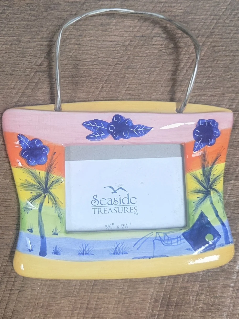 Unique Seaside Coastal Beach Bag Ceramic Photo Frame ~ Bin PP