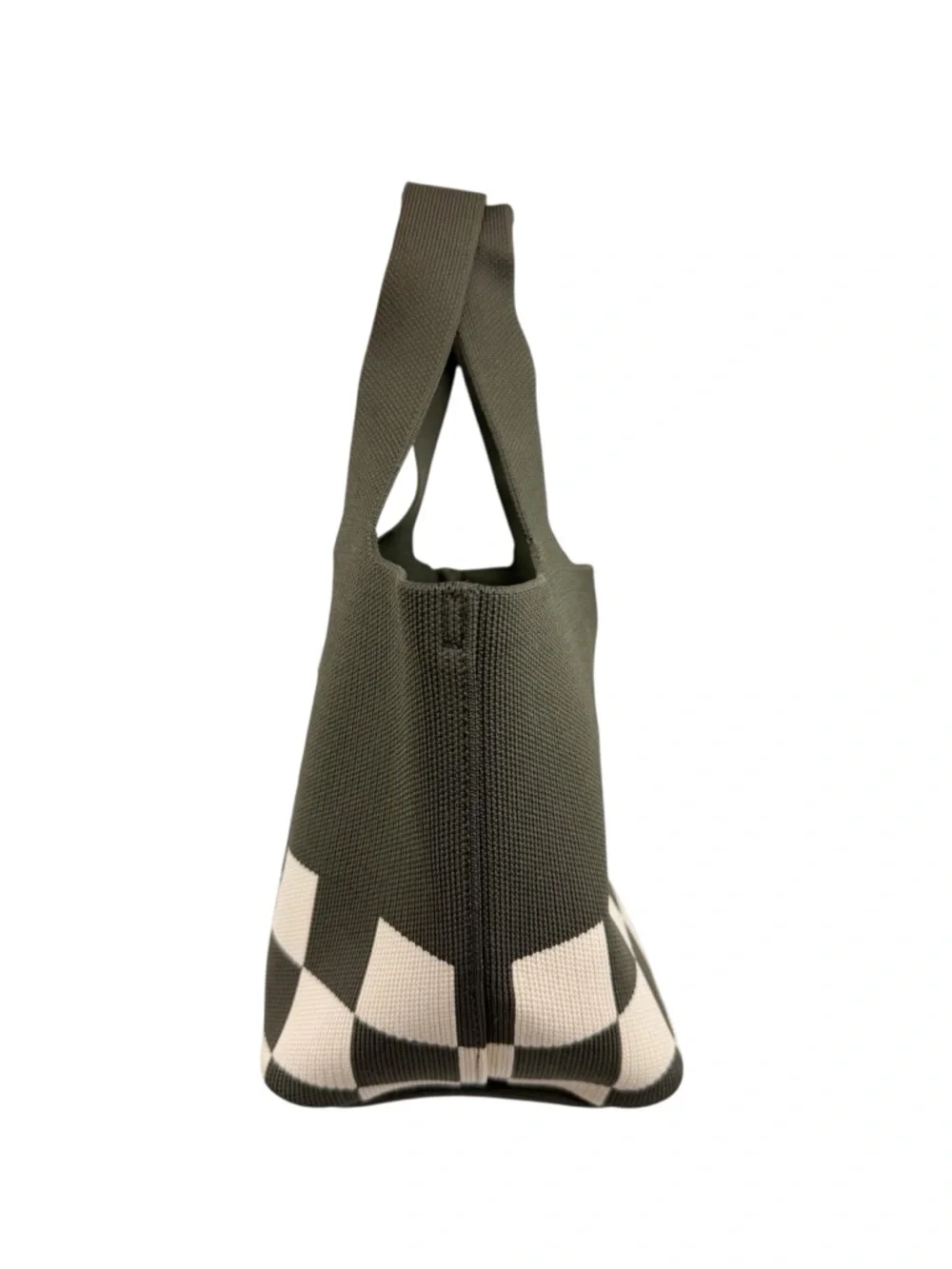 NEW Vivaia The Mini Tote Anita Army Green Checker Board Cat Crossbody Bag