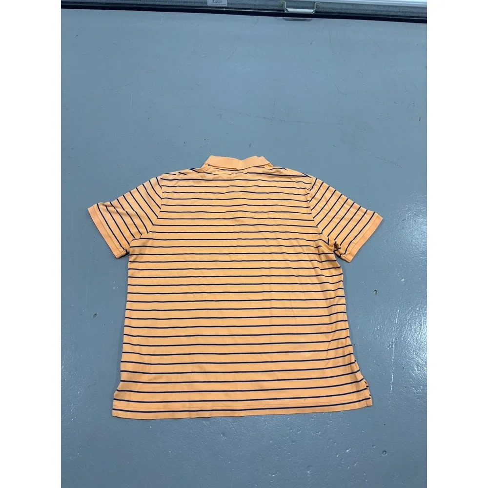 Polo Ralph Lauren Mens XL‎ Classic Fit Striped Short Sleeve Polo Shirt Orange