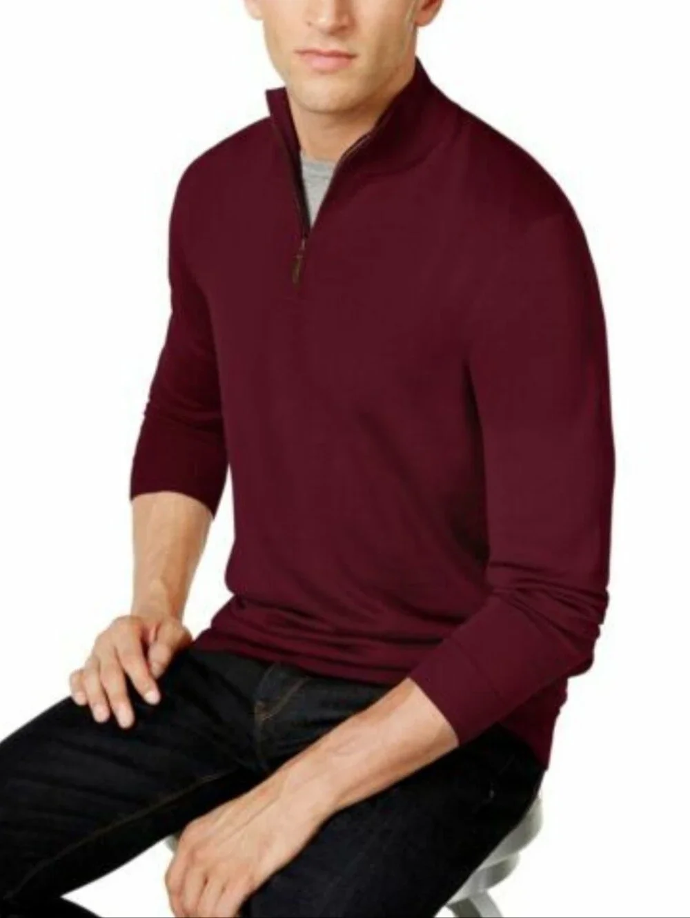 J. Crew Quarter Zip Red Elbow Patch Preppy Classic NWT Pullover Shirt Size XL